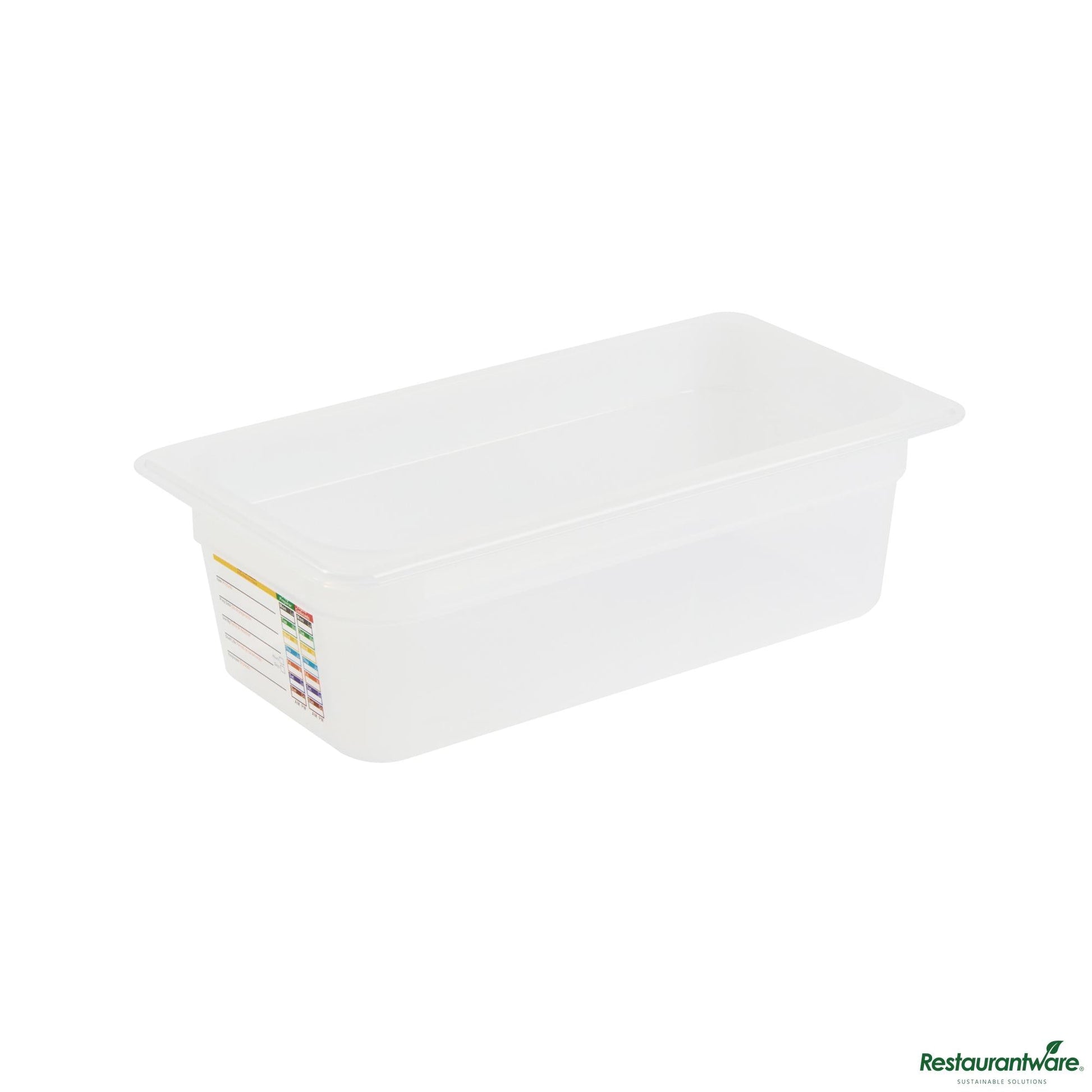 Wholesale Restaurantware Rectangle White Polypropylene 1/3 Size Food Pan - 12.7" X 6.9" X 3.9"- Bulk