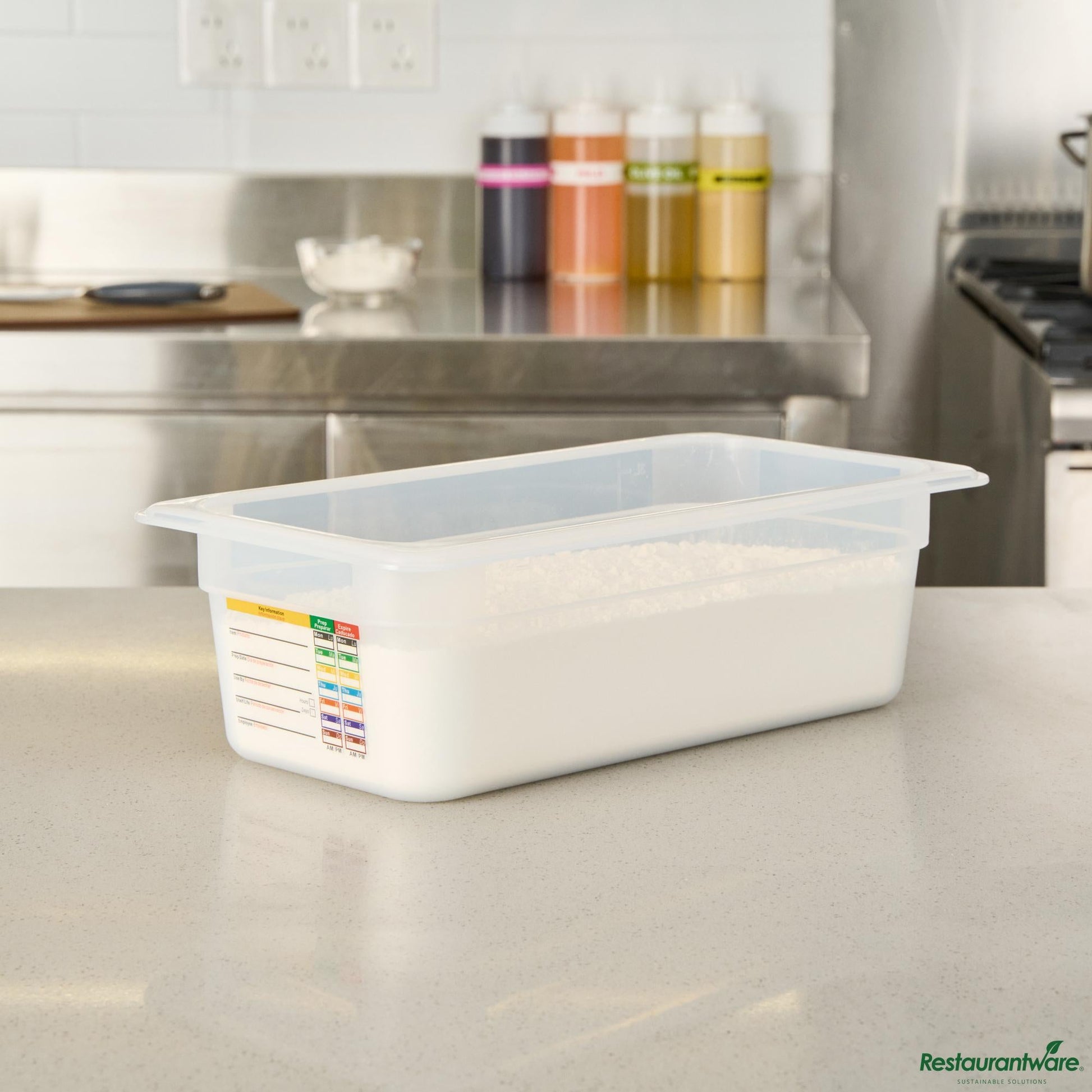 Wholesale Restaurantware Rectangle White Polypropylene 1/3 Size Food Pan - 12.7" X 6.9" X 3.9"- Bulk