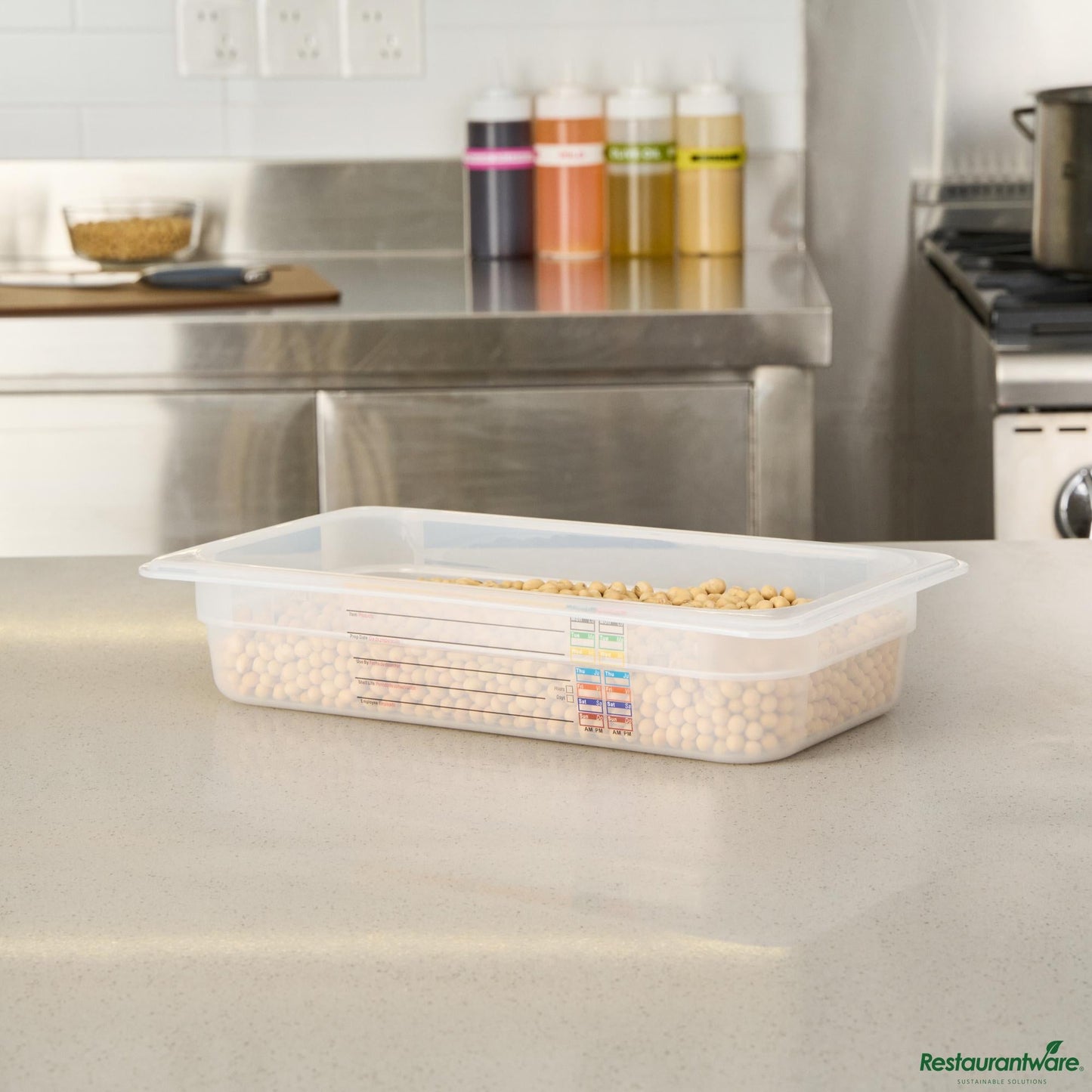 Wholesale Restaurantware Rectangle White Polypropylene 1/3 Size Food Pan - 12.7" X 6.9" X 2.6"- Bulk
