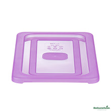 Wholesale Restaurantware Purple Allergen-Free Polypropylene Lid - Fits 1/3 Size Food Pan - 12.7" X 7" X 0.5"- Bulk