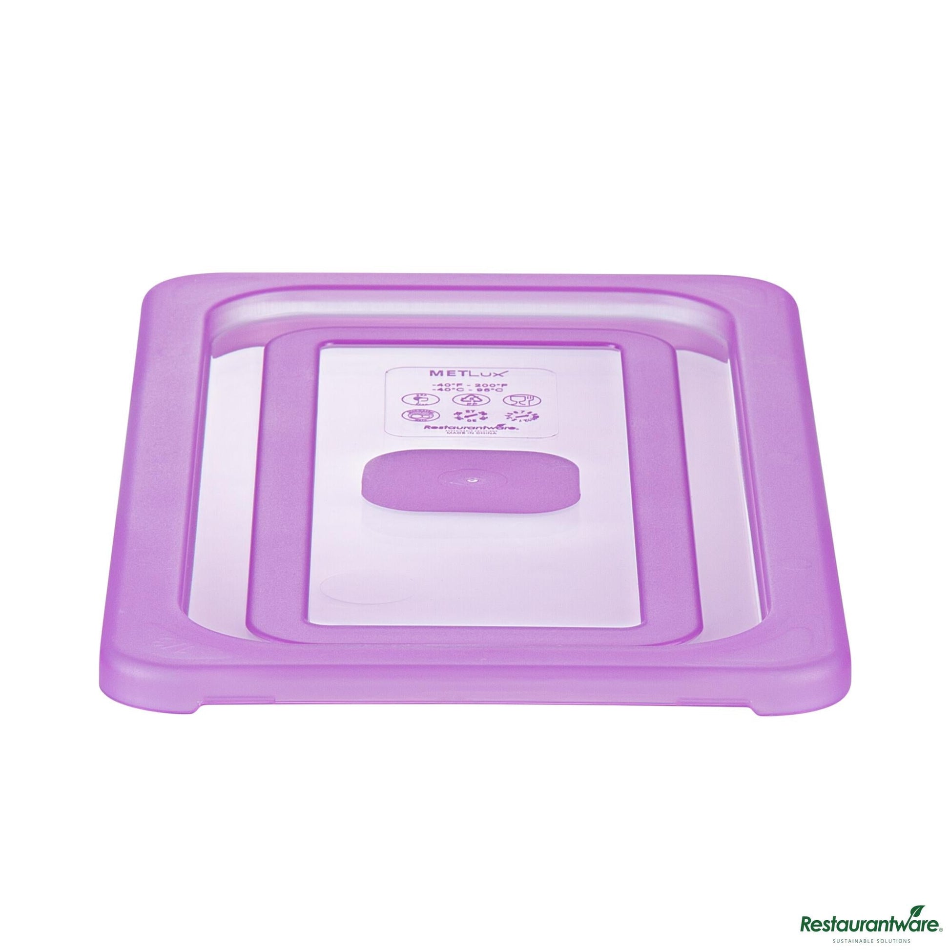 Wholesale Restaurantware Purple Allergen-Free Polypropylene Lid - Fits 1/3 Size Food Pan - 12.7" X 7" X 0.5"- Bulk