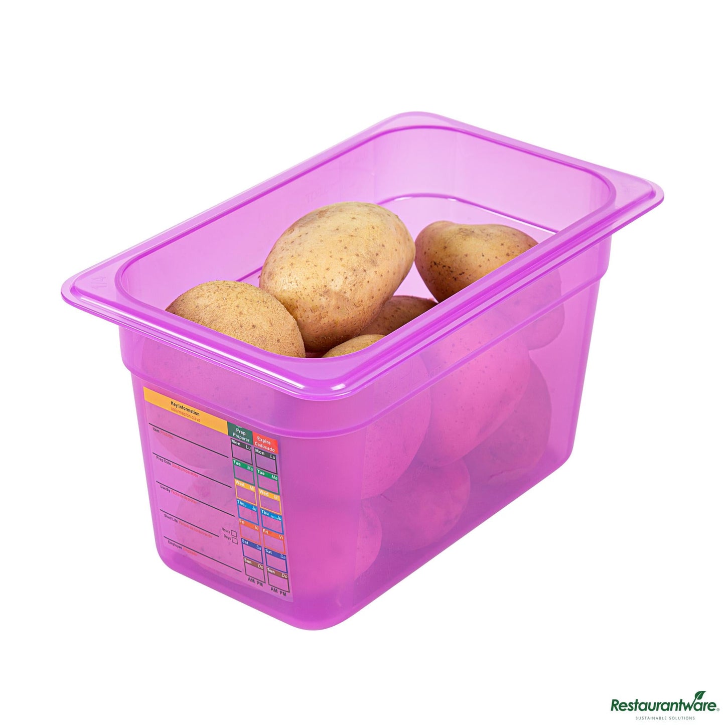 Wholesale Restaurantware Purple Allergen-Free Polypropylene 1/4 Size Food Pan - 6" Deep - 10.4" X 6.3" X 5.9"- Bulk