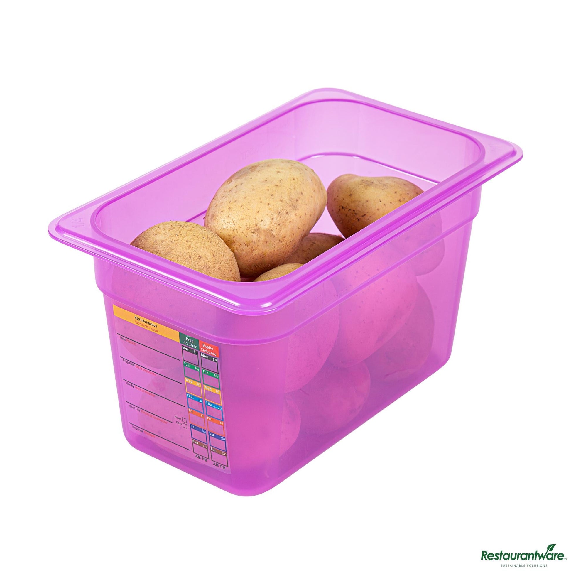 Wholesale Restaurantware Purple Allergen-Free Polypropylene 1/4 Size Food Pan - 6" Deep - 10.4" X 6.3" X 5.9"- Bulk
