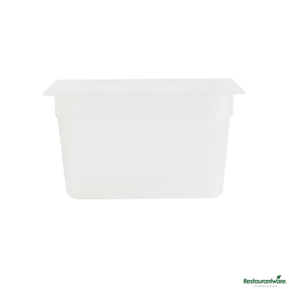 Wholesale Restaurantware Rectangle White Polypropylene 1/4 Size Food Pan - 10.4" X 6.3" X 5.9"- Bulk
