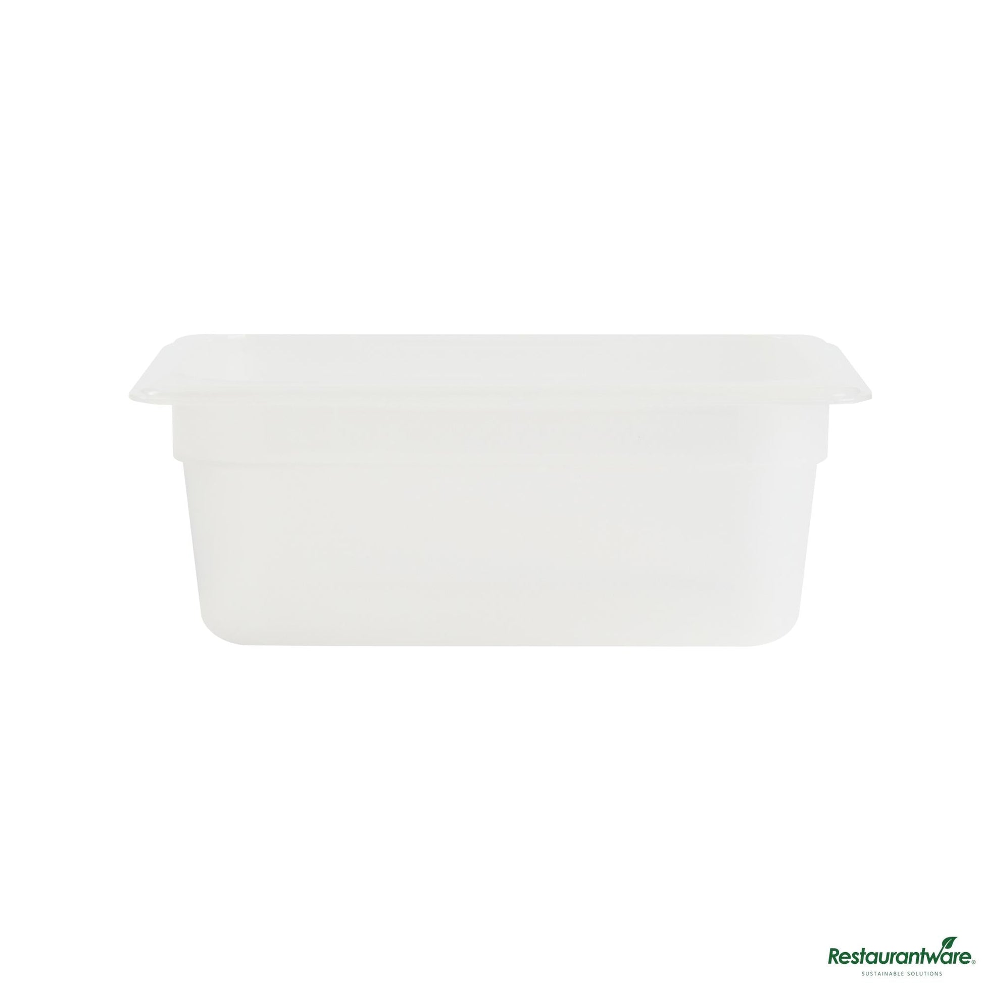Wholesale Restaurantware Rectangle White Polypropylene 1/4 Size Food Pan - 10.4" X 6.3" X 3.9"- Bulk