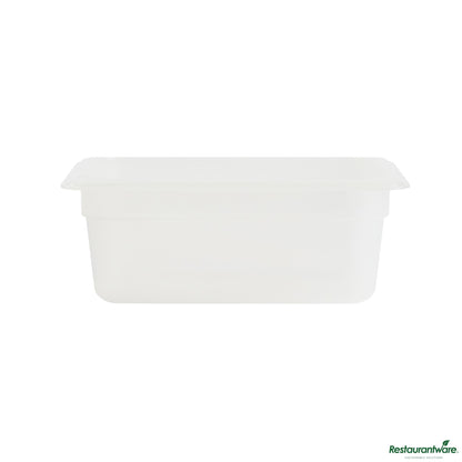 Wholesale Restaurantware Rectangle White Polypropylene 1/4 Size Food Pan - 10.4" X 6.3" X 3.9"- Bulk