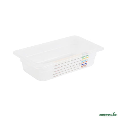 Wholesale Restaurantware Rectangle White Polypropylene 1/4 Size Food Pan - 10.4" X 6.3" X 2.6"- Bulk