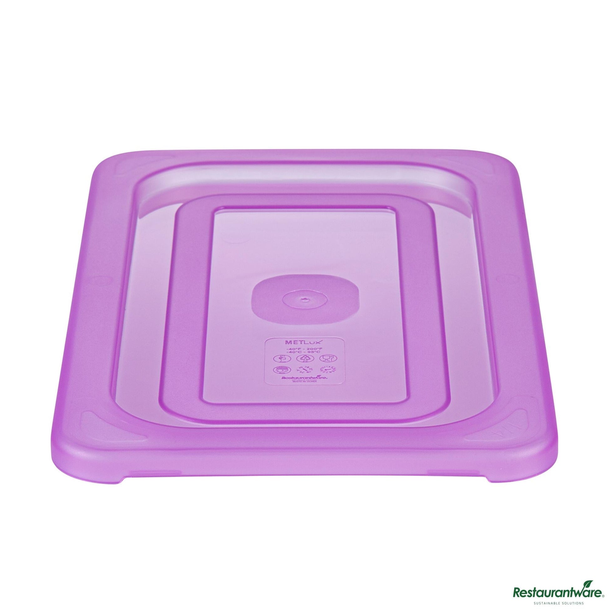 Wholesale Restaurantware Purple Allergen-Free Polypropylene Lid - Fits 1/4 Size Food Pan - 10.6" X 6.5" X 0.4"- Bulk