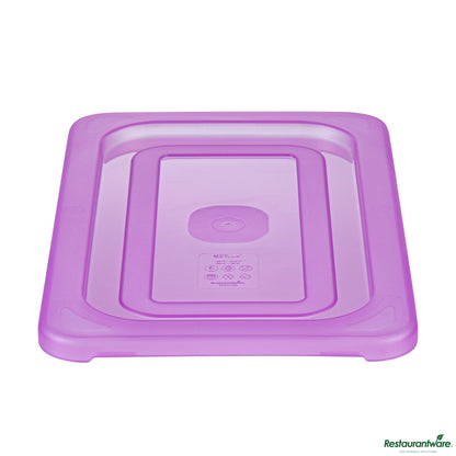 Wholesale Restaurantware Purple Allergen-Free Polypropylene Lid - Fits 1/4 Size Food Pan - 10.6" X 6.5" X 0.4"- Bulk