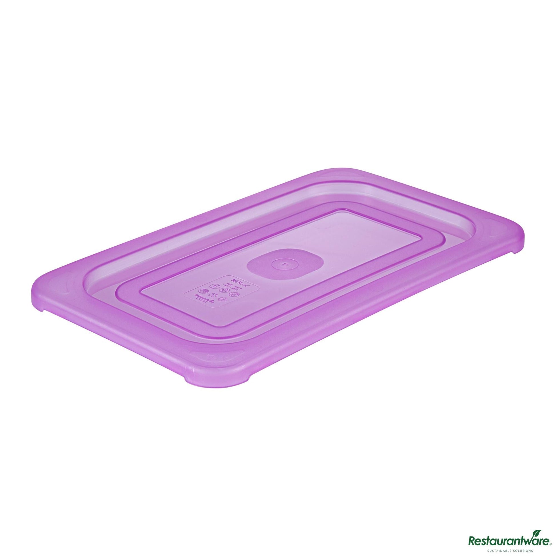 Wholesale Restaurantware Purple Allergen-Free Polypropylene Lid - Fits 1/4 Size Food Pan - 10.6" X 6.5" X 0.4"- Bulk