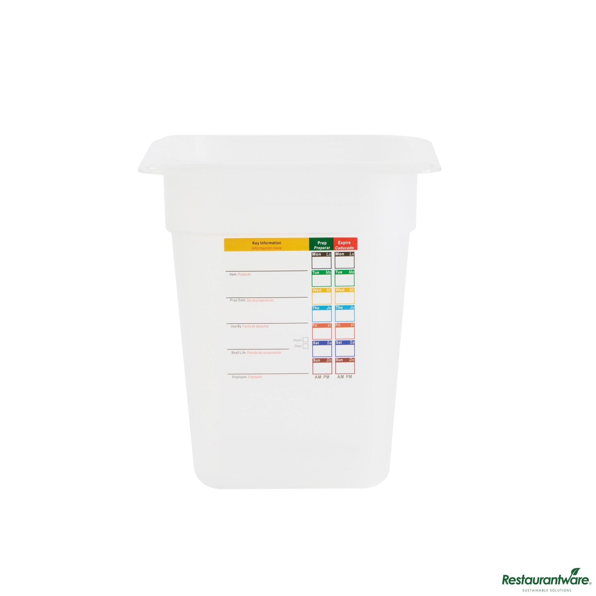 Wholesale Restaurantware Square White Polypropylene 1/6 Size Food Pan - 6.9" X 6.3" X 7.9"- Bulk