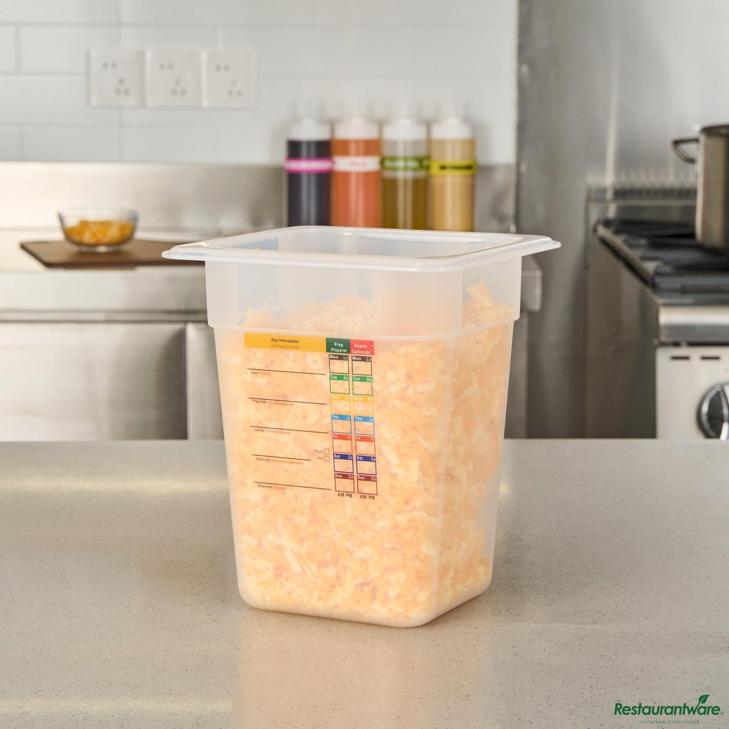 Wholesale Restaurantware Square White Polypropylene 1/6 Size Food Pan - 6.9" X 6.3" X 7.9"- Bulk