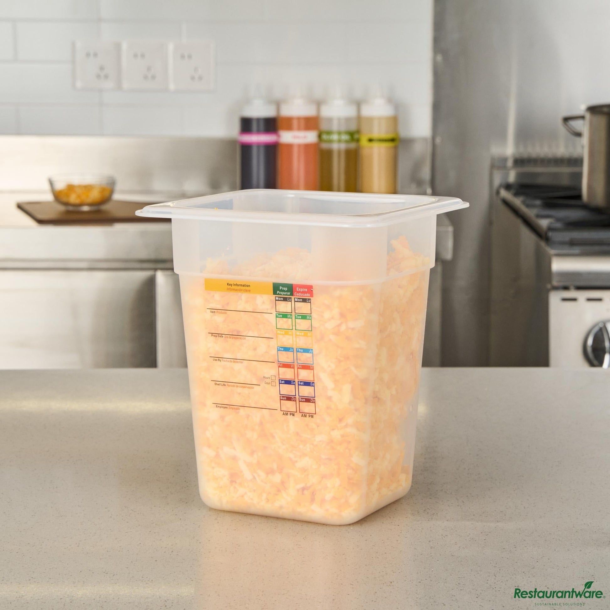 Wholesale Restaurantware Square White Polypropylene 1/6 Size Food Pan - 6.9" X 6.3" X 7.9"- Bulk