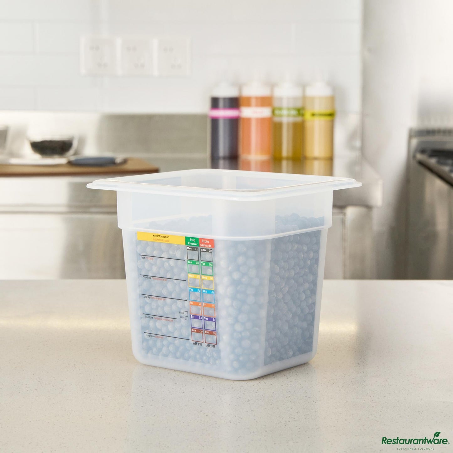 Wholesale Restaurantware Square White Polypropylene 1/6 Size Food Pan - 6.9" X 6.3" X 5.9"- Bulk