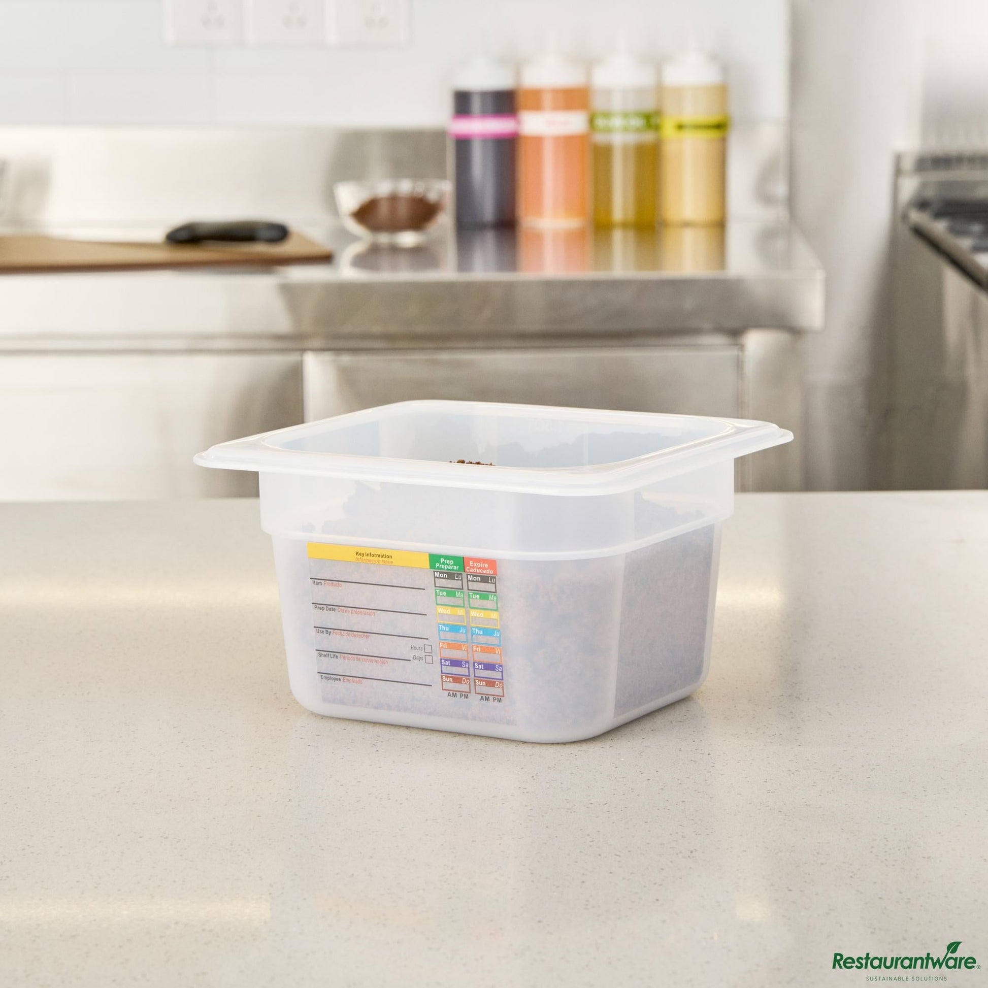 Wholesale Restaurantware Square White Polypropylene 1/6 Size Food Pan - 6.9" X 6.3" X 3.9"- Bulk
