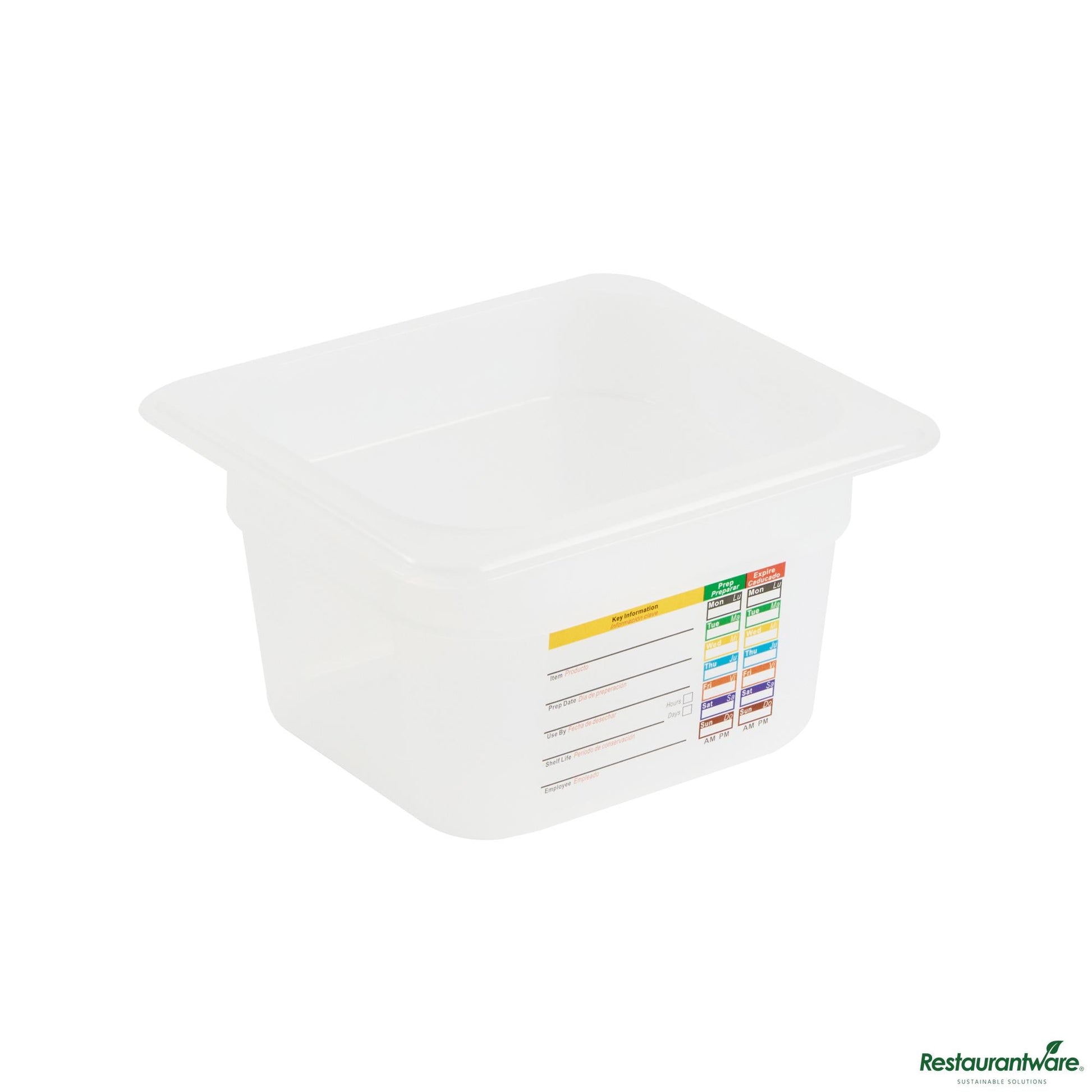 Wholesale Restaurantware Square White Polypropylene 1/6 Size Food Pan - 6.9" X 6.3" X 3.9"- Bulk