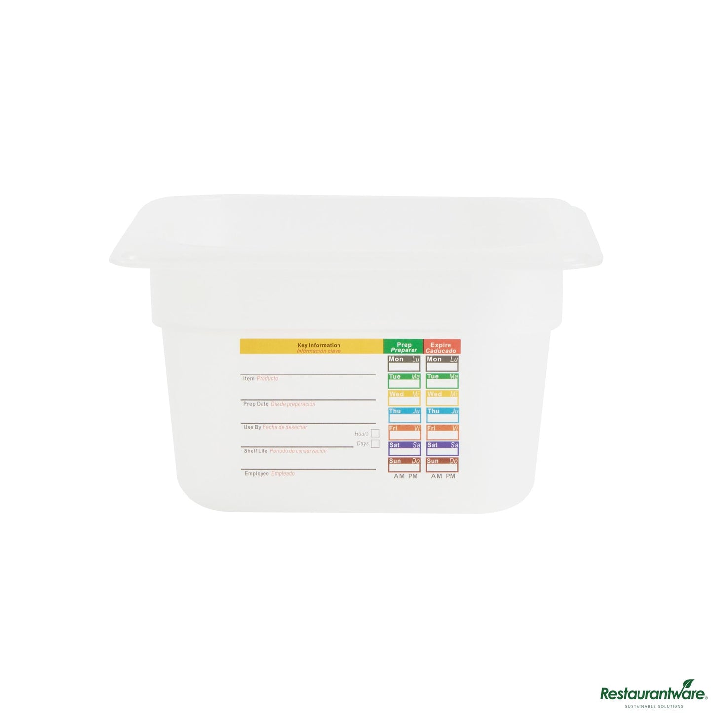 Wholesale Restaurantware Square White Polypropylene 1/6 Size Food Pan - 6.9" X 6.3" X 3.9"- Bulk