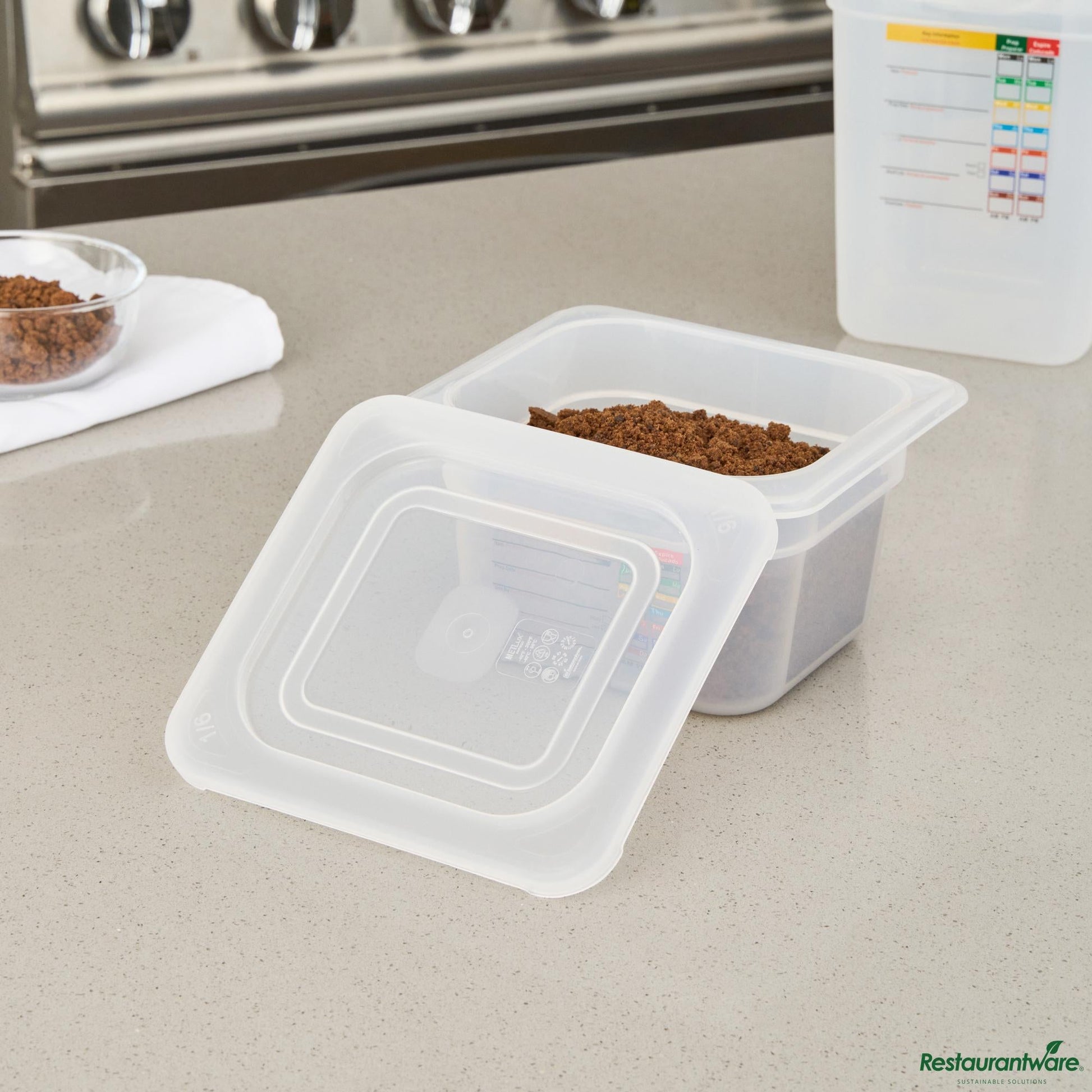 Wholesale Restaurantware Square Clear Polypropylene Lid - Fits 1/6 Size Food Pan - 7" X 6.5" X 0.4"- Bulk