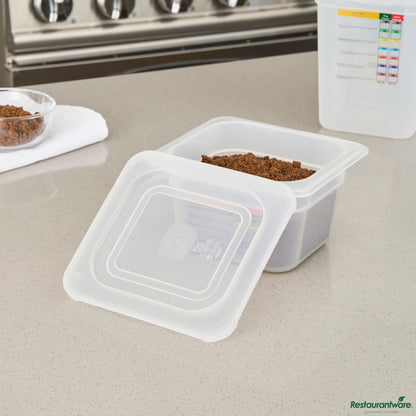 Wholesale Restaurantware Square Clear Polypropylene Lid - Fits 1/6 Size Food Pan - 7" X 6.5" X 0.4"- Bulk