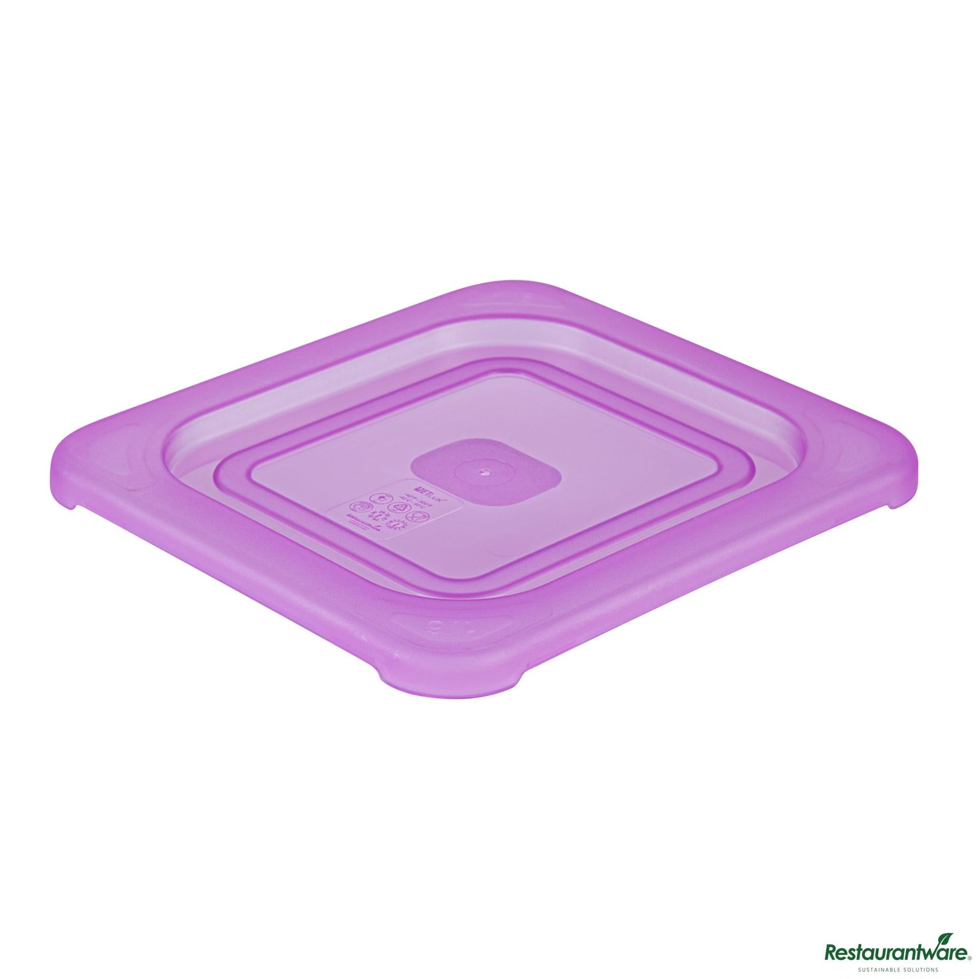 Wholesale Restaurantware Purple Allergen-Free Polypropylene Lid - Fits 1/6 Size Food Pan - 7" X 6.5" X 0.4"- Bulk