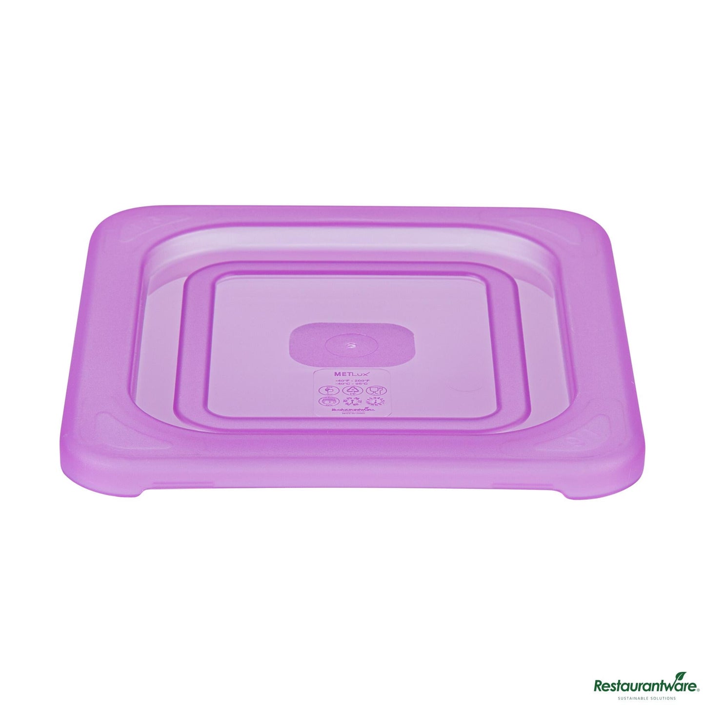 Wholesale Restaurantware Purple Allergen-Free Polypropylene Lid - Fits 1/6 Size Food Pan - 7" X 6.5" X 0.4"- Bulk