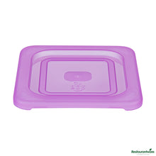 Wholesale Restaurantware Purple Allergen-Free Polypropylene Lid - Fits 1/6 Size Food Pan - 7" X 6.5" X 0.4"- Bulk