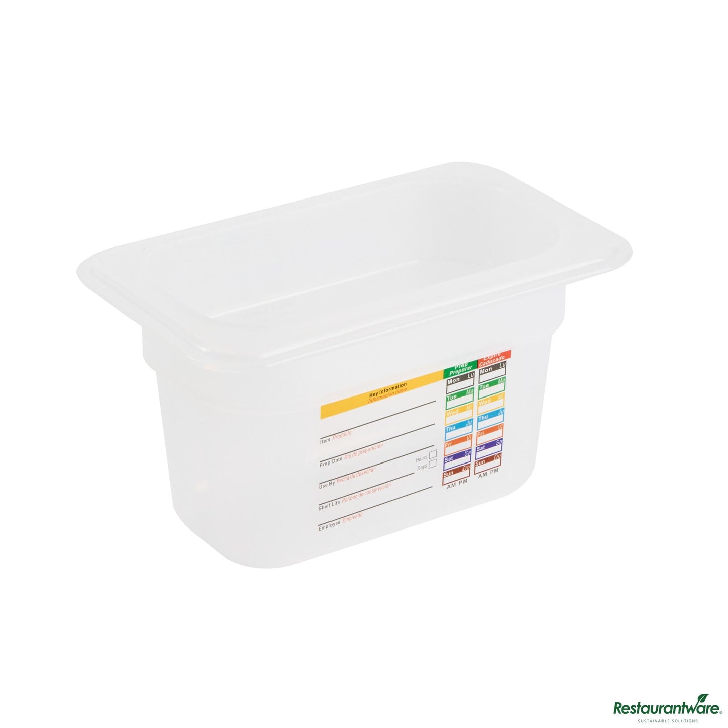 Wholesale Restaurantware Rectangle White Polypropylene 1/9 Size Food Pan - 6.9" X 4.3" X 3.9"- Bulk