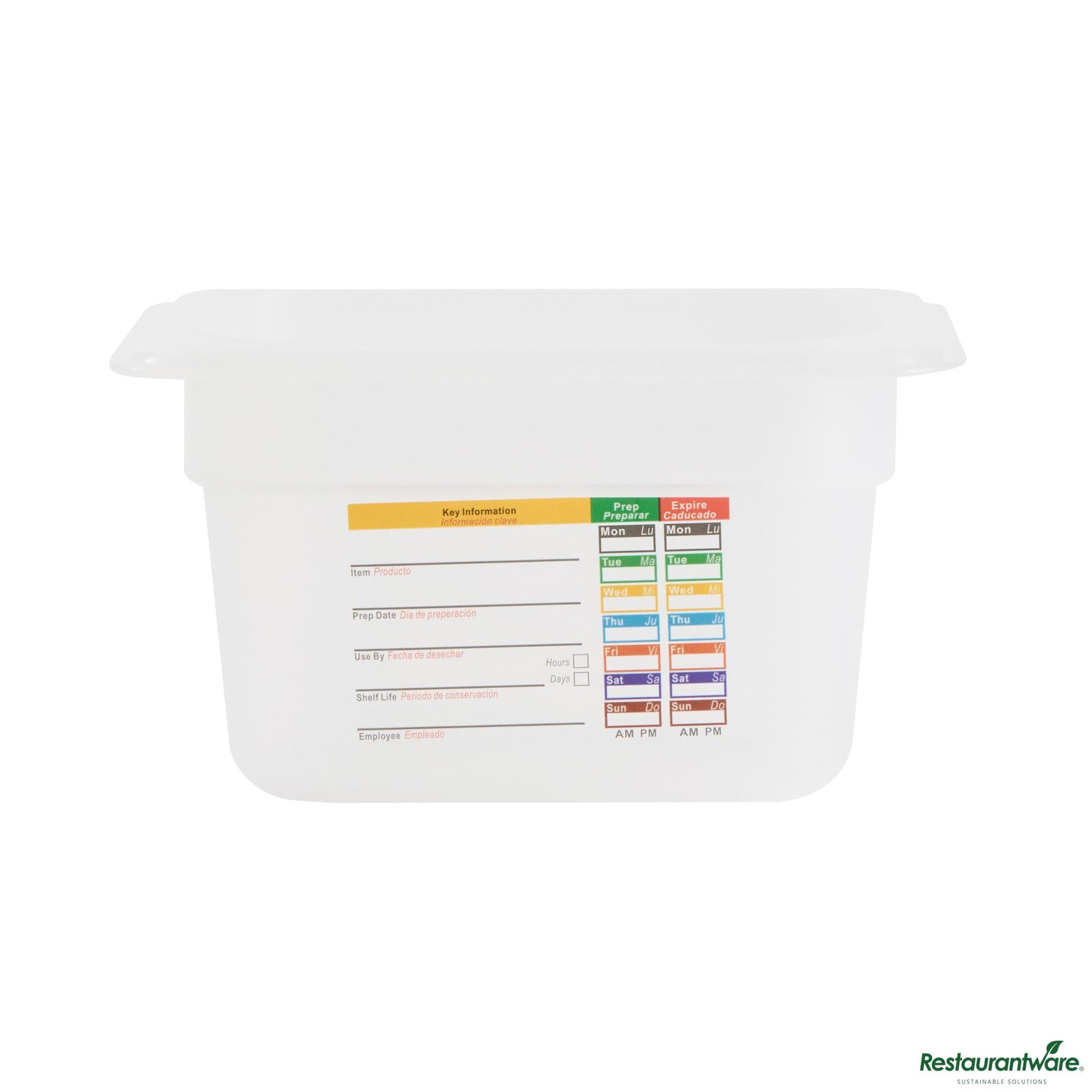 Wholesale Restaurantware Rectangle White Polypropylene 1/9 Size Food Pan - 6.9" X 4.3" X 3.9"- Bulk