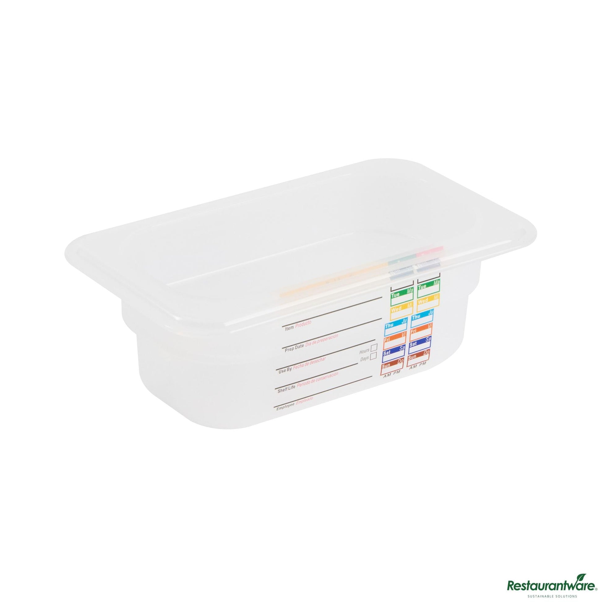 Wholesale Restaurantware Rectangle White Polypropylene 1/9 Size Food Pan - 6.9" X 4.3" X 2.6"- Bulk