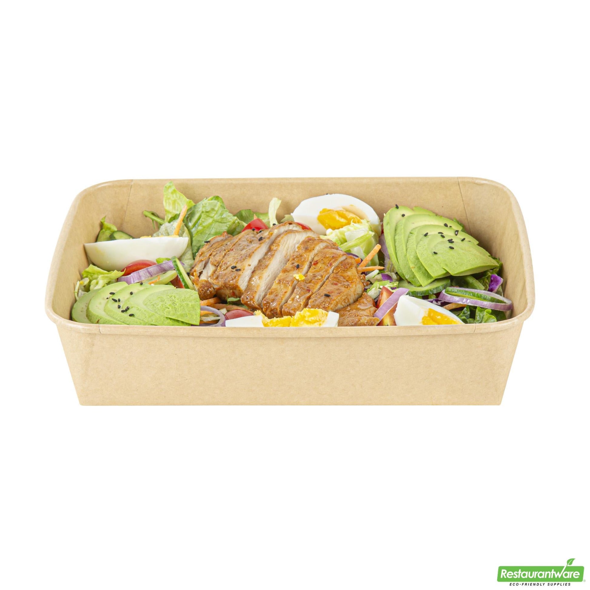 Wholesale Restaurantware 78 Oz Rectangle Kraft Paper Serving Container - 8.7" X 6.3" X 2.3"- Bulk