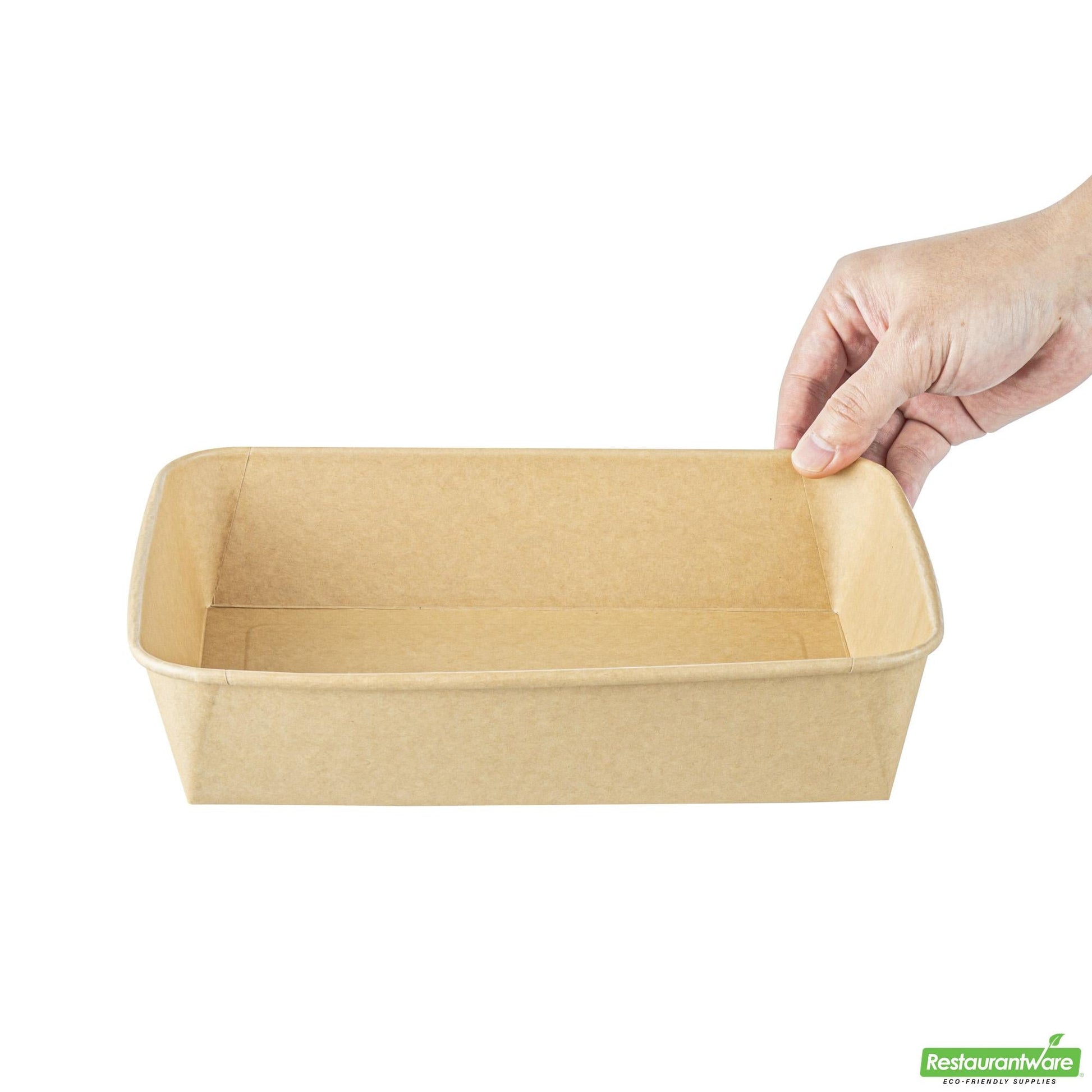 Wholesale Restaurantware 78 Oz Rectangle Kraft Paper Serving Container - 8.7" X 6.3" X 2.3"- Bulk