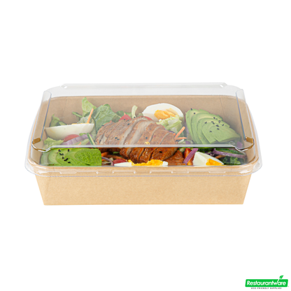 Wholesale Restaurantware Rectangle Clear Plastic Lid - Fits 78 Oz Serving Container - 10.2" X 7.8" X 1.3"- Bulk