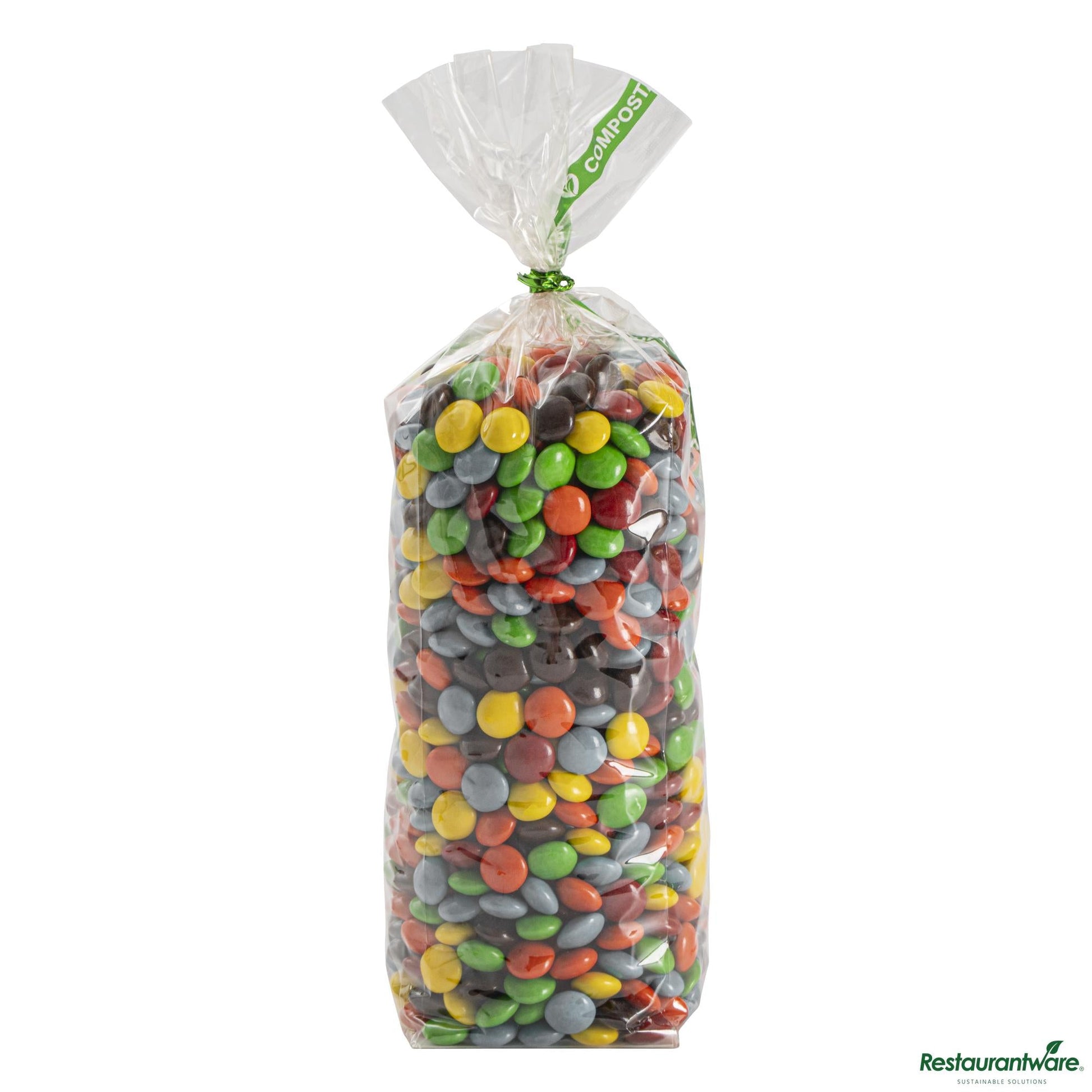 Wholesale Restaurantware Basic Nature Clear Plastic Gusset Bag - Compostable, Heat Sealable - 2" X 2" X 8.3"- Bulk