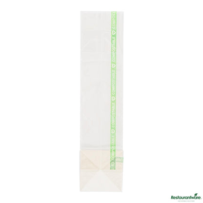 Wholesale Restaurantware Basic Nature Clear Plastic Gusset Bag - Compostable, Heat Sealable - 2" X 2" X 8.3"- Bulk
