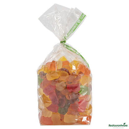 Wholesale Restaurantware Basic Nature Clear Plastic Gusset Bag - Compostable, Heat Sealable - 3" X 2" X 8.1"- Bulk