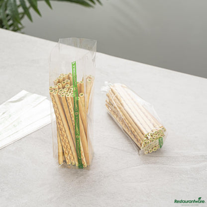 Wholesale Restaurantware Basic Nature Clear Plastic Gusset Bag - Compostable, Heat Sealable - 2" X 2" X 8.3"- Bulk