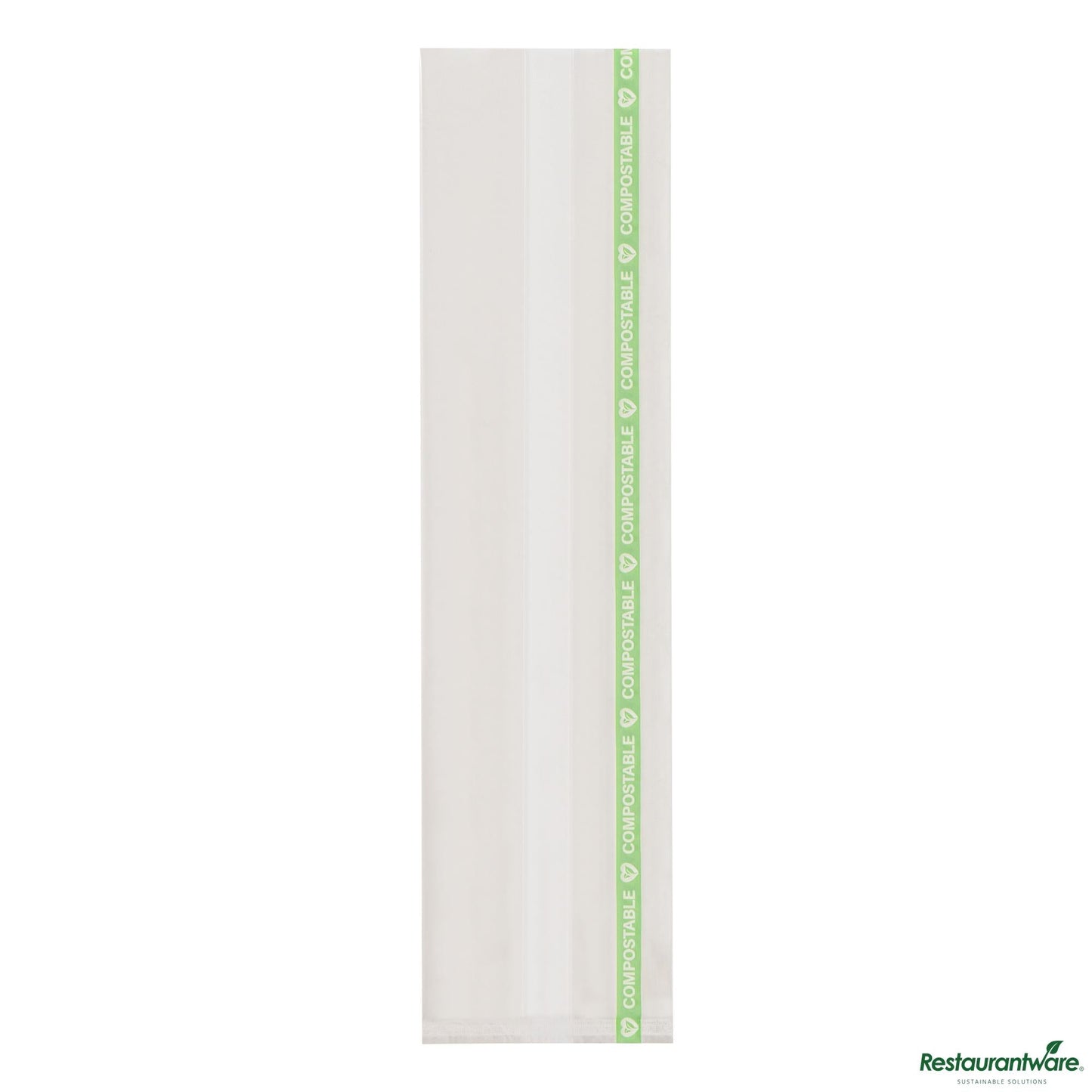 Wholesale Restaurantware Basic Nature Clear Plastic Gusset Bag - Compostable, Heat Sealable - 2.5" X 2" X 9.8"- Bulk