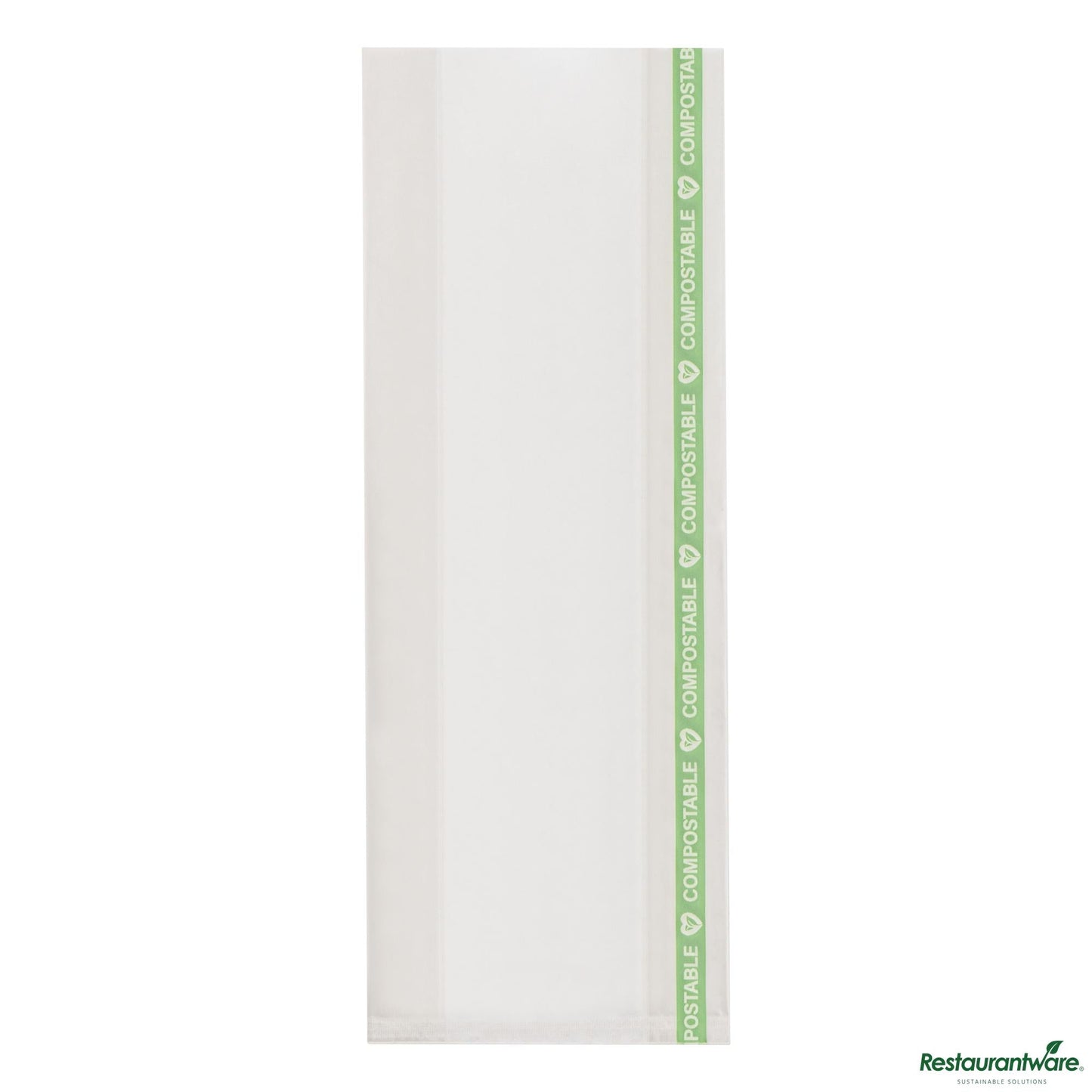 Wholesale Restaurantware Basic Nature Clear Plastic Gusset Bag - Compostable, Heat Sealable - 3" X 1.3" X 8.3"- Bulk