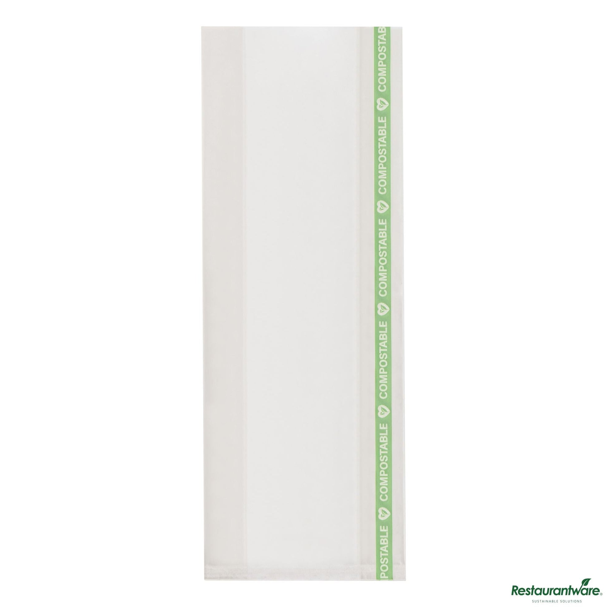 Wholesale Restaurantware Basic Nature Clear Plastic Gusset Bag - Compostable, Heat Sealable - 3" X 1.3" X 8.3"- Bulk