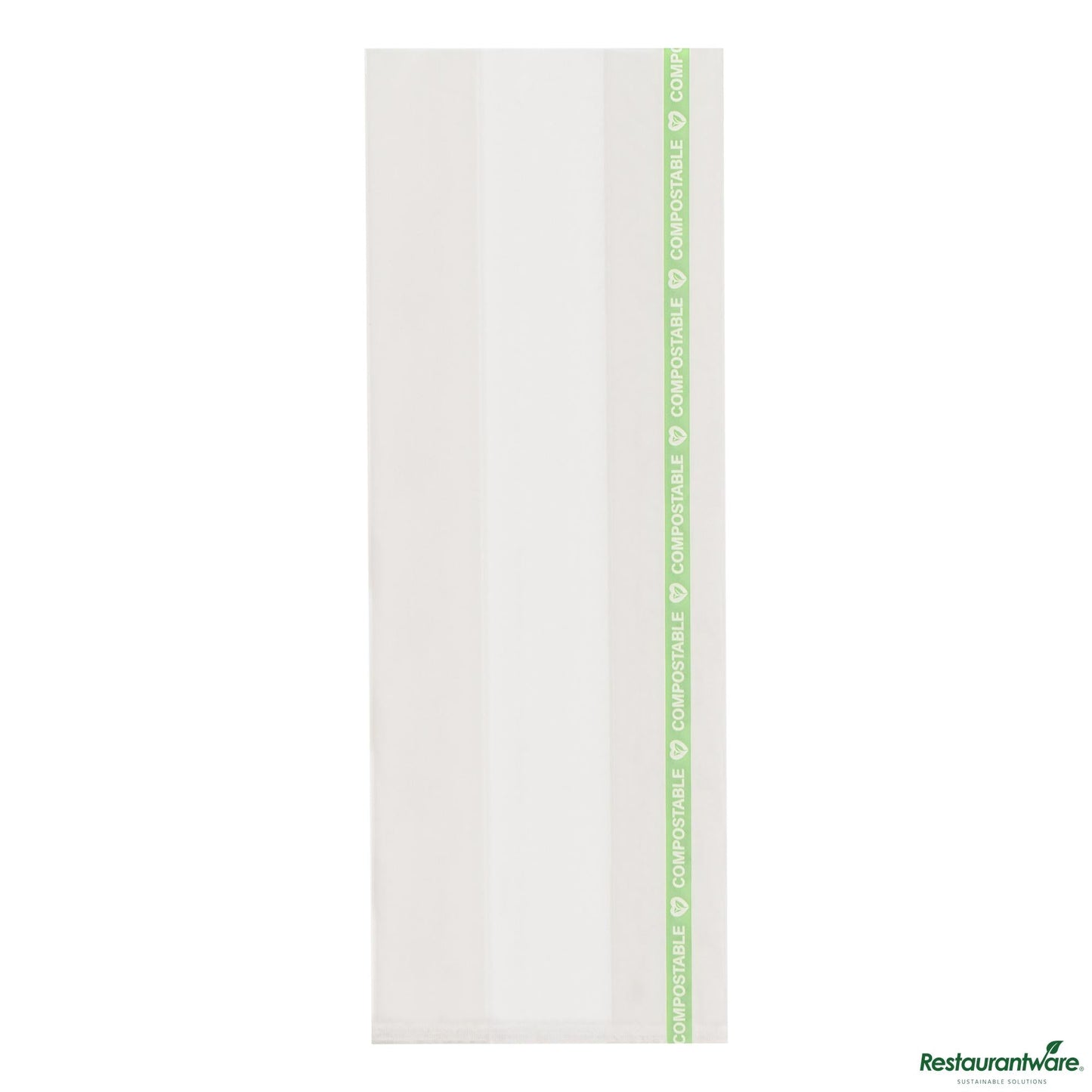 Wholesale Restaurantware Basic Nature Clear Plastic Gusset Bag - Compostable, Heat Sealable - 3.5" X 2.3" X 9.8"- Bulk