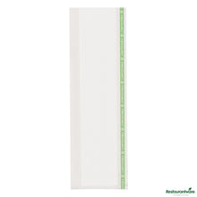 Wholesale Restaurantware Basic Nature Clear Plastic Gusset Bag - Compostable, Heat Sealable - 3.8" X 1.3" X 12"- Bulk