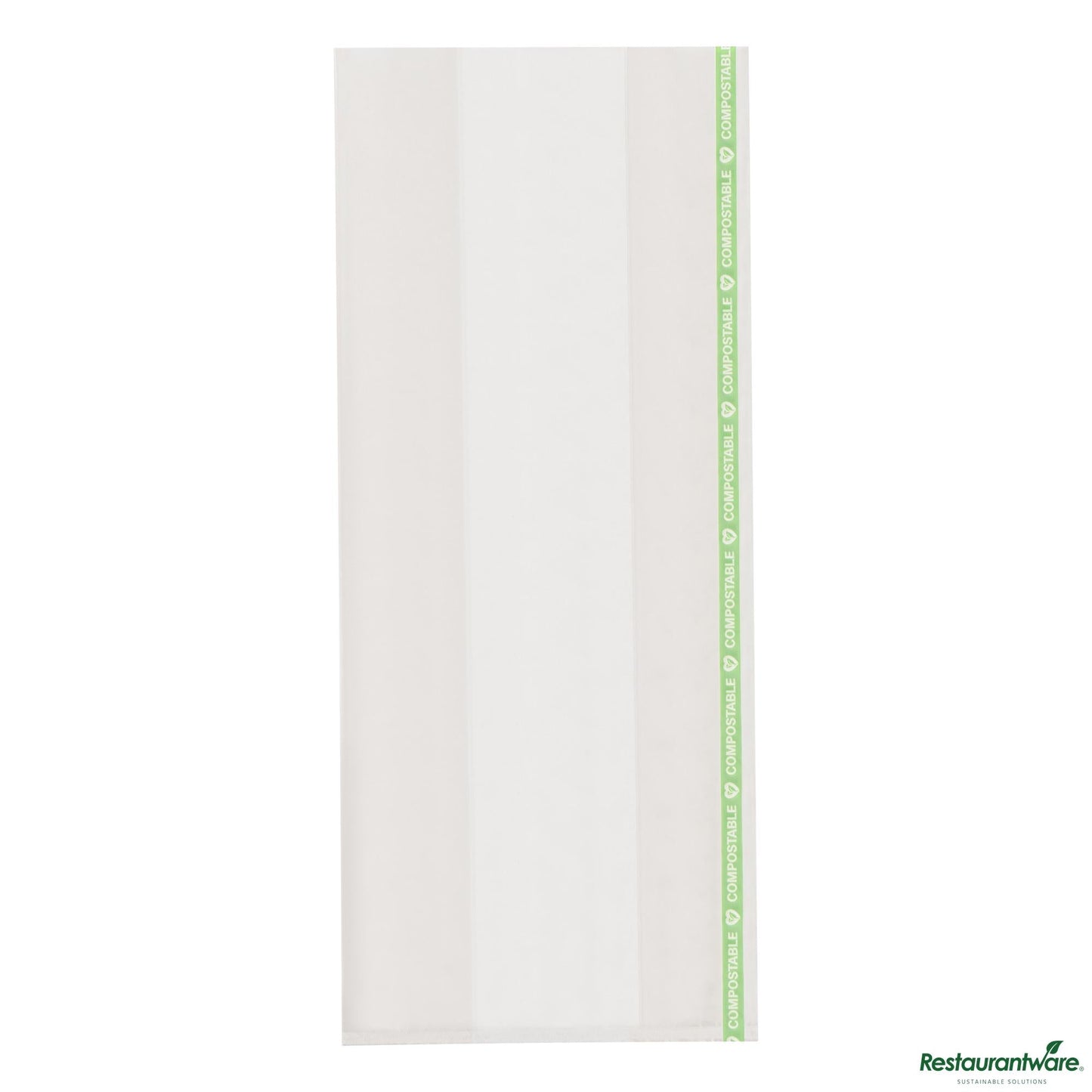 Wholesale Restaurantware Basic Nature Clear Plastic Gusset Bag - Compostable, Heat Sealable - 5" X 3" X 12"- Bulk