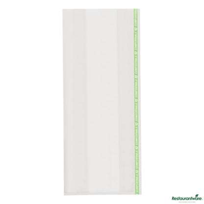 Wholesale Restaurantware Basic Nature Clear Plastic Gusset Bag - Compostable, Heat Sealable - 5" X 3" X 12"- Bulk