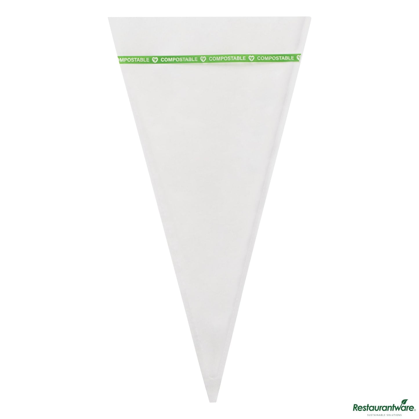 Wholesale Restaurantware Basic Nature Clear Plastic Cone Bag - Compostable, High Clarity - 12" X 6" X 0.01"- Bulk