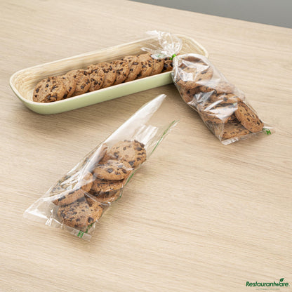 Wholesale Restaurantware Clear Plastic Bag - No Flap, Home Compostable, High Clarity - 10" X 3.8" X 0.01"- Bulk