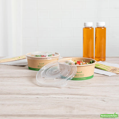 Wholesale Restaurantware Round Clear Plastic Lid - Fits 17, 25 & 34 Oz Take Out Container - 5.9" X 5.9" X 0.4"- Bulk