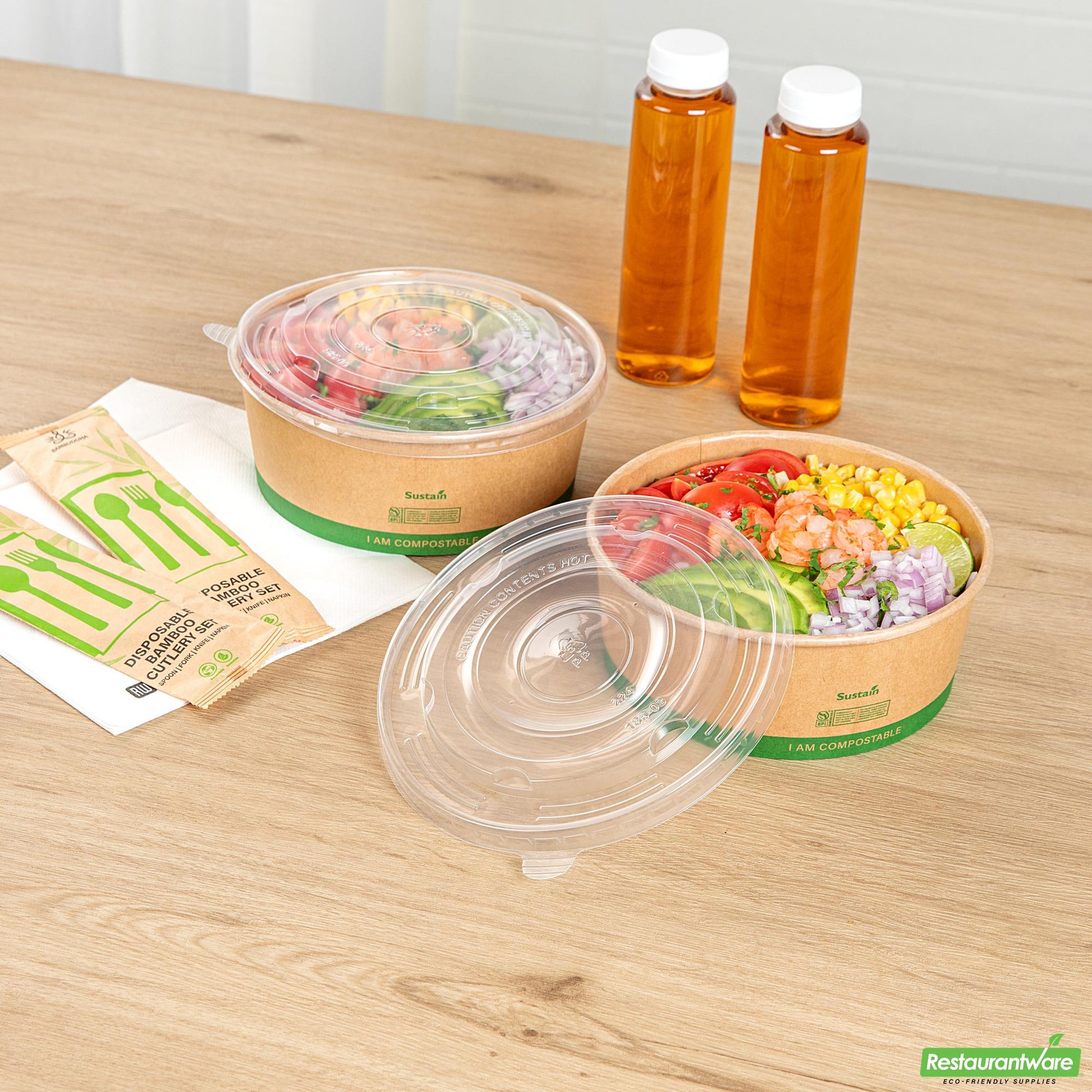 Wholesale Restaurantware Round Clear Plastic Lid - Fits 50 Oz Take Out Container - 7.3" X 7.3" X 0.4"- Bulk