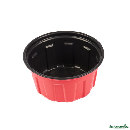 Wholesale Restaurantware 12 Oz Round Red Plastic to Go Box - Microwave-Safe - 4.7" X 4.7" X 2.2"- Bulk