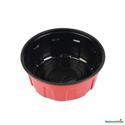 Wholesale Restaurantware 23 Oz Round Red Plastic to Go Box - Microwave-Safe - 5.9" X 5.9" X 2.4"- Bulk
