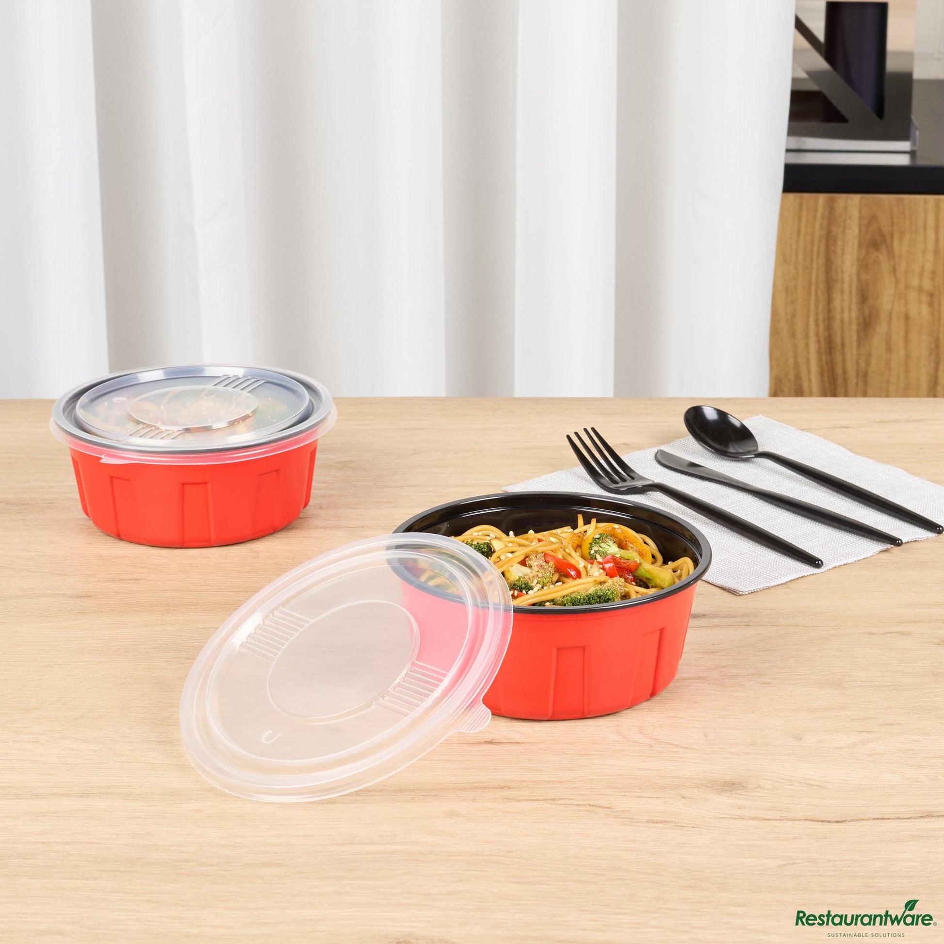 Wholesale Restaurantware Round Clear Plastic Lid - Fits 23 Oz to Go Box - 6.1" X 6.1" X 0.4"- Bulk